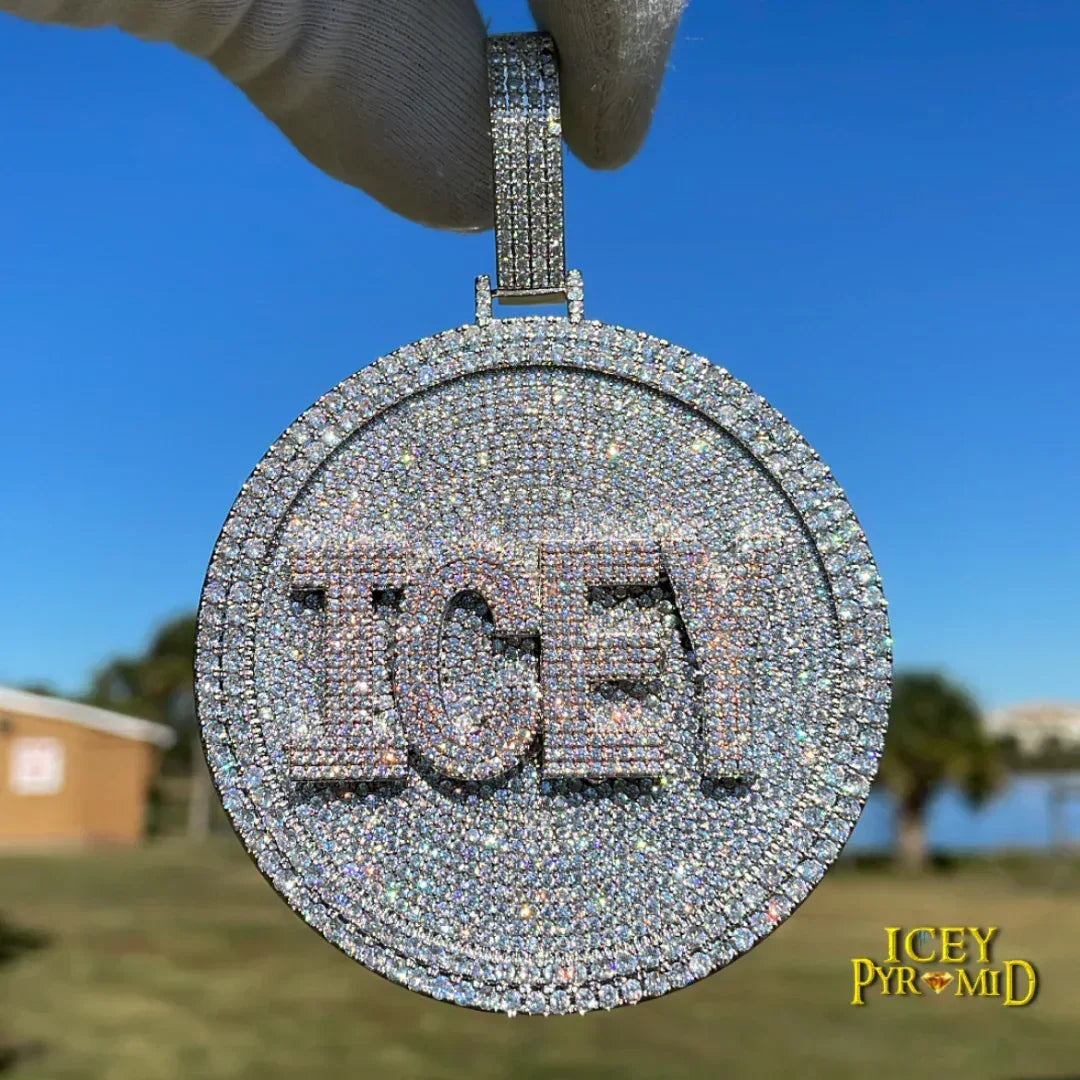Disc Edition Iced Out Personalized Custom Name Necklace Pendant – Luxury Hip Hop Jewelry for Men & Women - CaratixJewelry